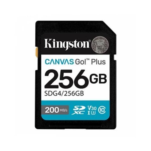 Kingston SD card Kingston 256 GB SDG4/256GB SDXC,r/w:200/160MB/s, DSLRs, mirrorless cameras, 4K video Cijene