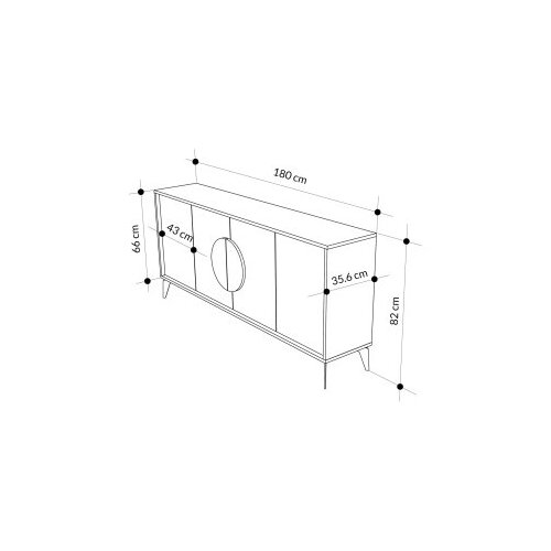 Hanah home Komoda s ladicama, 180x82x35.6 cm, Bež Slike