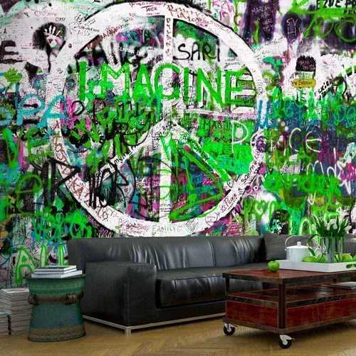  tapeta - Green Graffiti 100x70