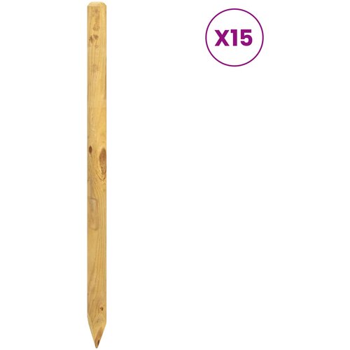 VidaXL Ograde 15 kom. Smeđa 100 cm Masivna borovina - &amp;Oslash; 4 x 100 cm Slike