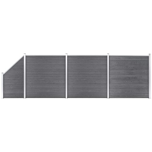  Set ograda pd WPC-a 3 kvadratne + 1 kosa 619 x 186 cm sivi Cene