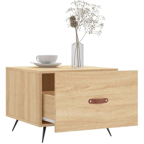 VidaXL Klubska mizica sonoma hrast 50x50x40 cm inženirski les Slike