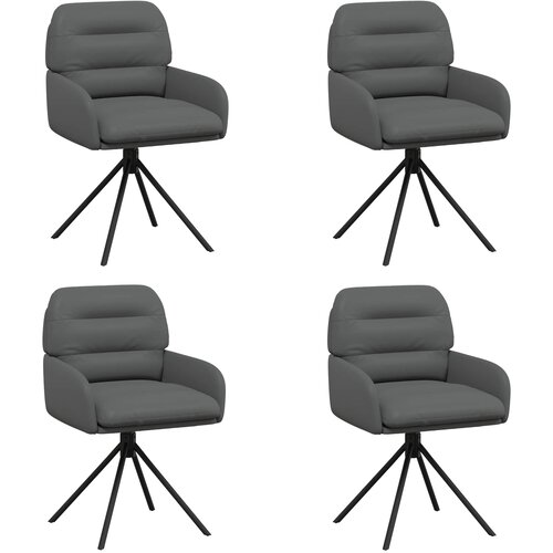 vidaXL Vrtilne jedilne stole 4 pcs Umetno usnje Siva 59 x 59,5 x 90 cm, (5000296880) Cene
