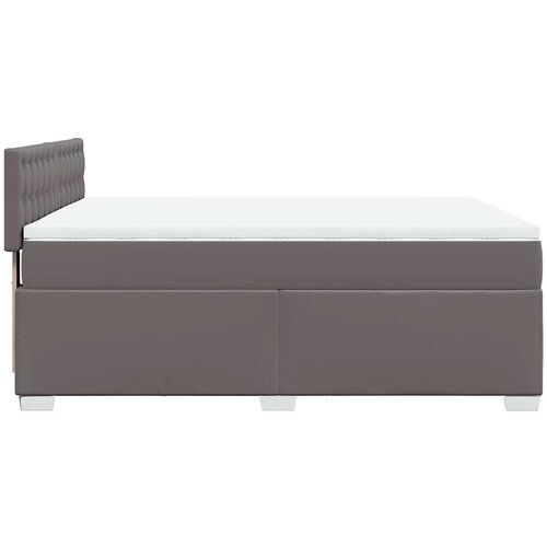 VidaXL Krevet s oprugama i madracem sivi 140x190 cm od umjetne kože Slike