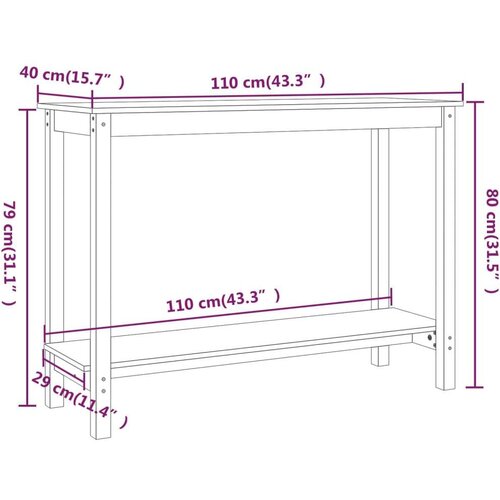  Konzolni stol 110 x 40 x 80 cm od masivne borovine Slike