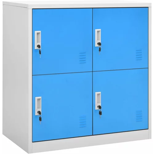 vidaXL Omara s ključavnico svetlo siva in modra 90x45x92,5 cm jeklo