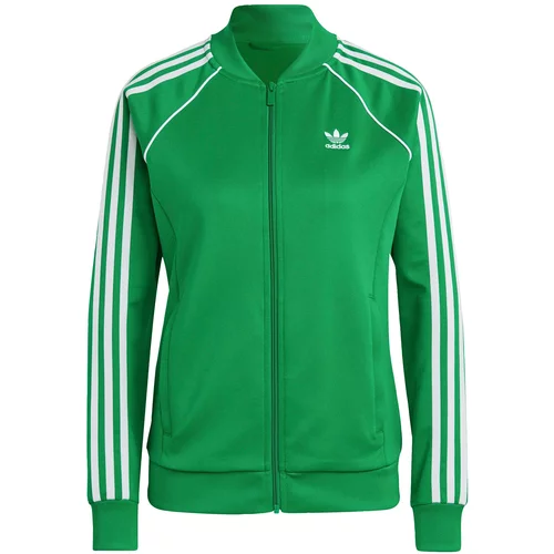 Adidas Jopa na zadrgo 'Adicolor Classics Sst' zelena / bela