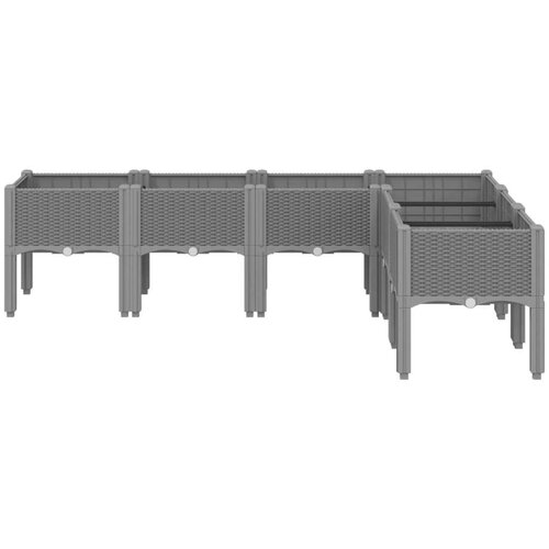 VidaXL Vrtna sadilica s nogama svjetlosiva 160 x 120 x 42 cm PP Slike