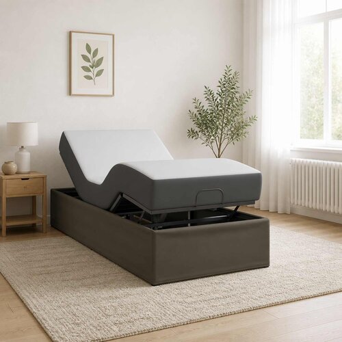  Električni podesivi okvir kreveta Siva 200 x 80 x 33,5 cm Čelik Cene