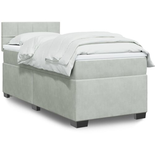 Box spring krevet s madracem svjetlosivi 100x200 cm bar&scaron;unasti Cijene