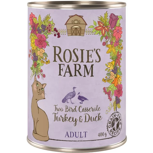 Rosie's Farm Ekonomično pakiranje Adult 12 x 400 g - Puretina i pačetina