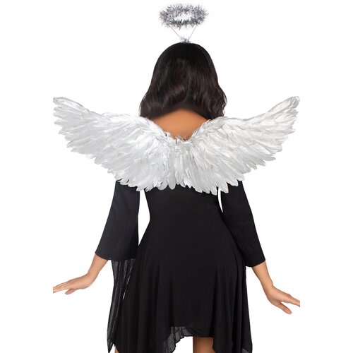 Leg Avenue Metallic Angel Wings & Halo Silver Cene