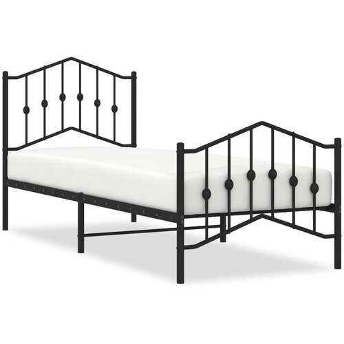 VidaXL Kovinski posteljni okvir z vzglavjem in vznožjem&amp;nbsp;črn 80x200 cm, (20904294) Slike