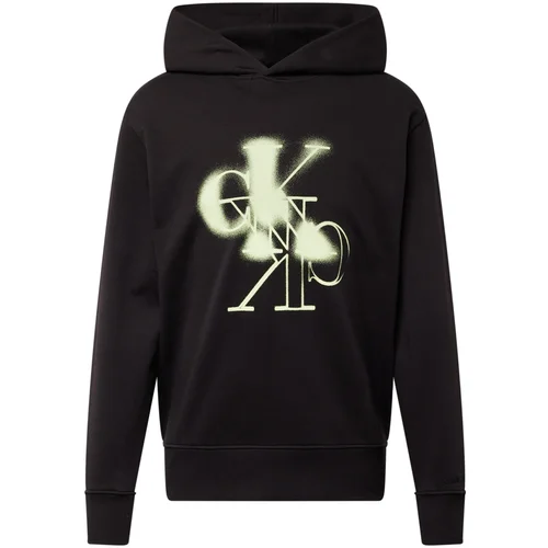 Calvin Klein Jeans Mirrored CK Logo Hoodie Pulover Črna