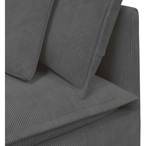  Modularna sofa s jastucima, korduro tkanina, tamno siva Slike