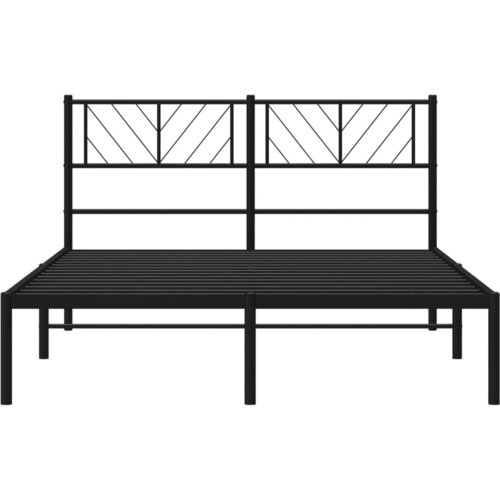  Metalni okvir za krevet s uzglavljem crni 140x200 cm Slike