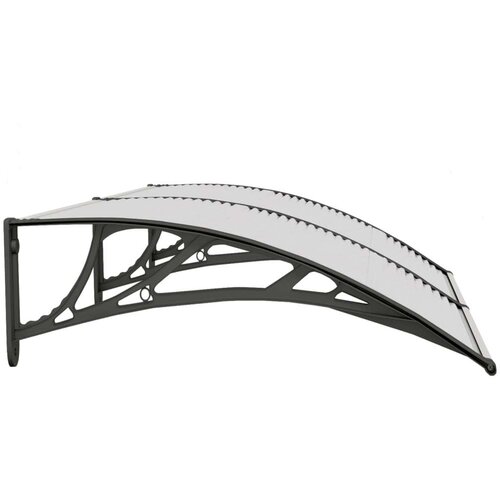 VidaXL Nadstre&amp;scaron;nica za vrata crna i prozirna 150 x 80 cm polikarbonat Slike