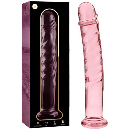 Ibiza Nebula Model 16 Dildo Borosilicate Glass 18.5x3cm Pink Cene