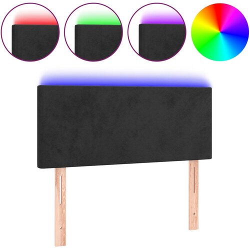 Maison Chic led posteljno vzglavje - vzglavna omarica - nočna omarica črno 90x5x78/88 cm žamet, (21707782) Slike