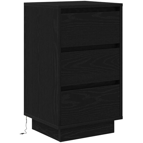  Noćni ormarić s LED svjetlima crni 38x34x65 cm Slike
