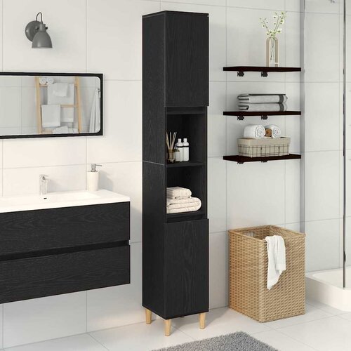  Kupaonski ormar Crni hrast 30 x 30 x 190 cm Konstruirano drvo Cijene