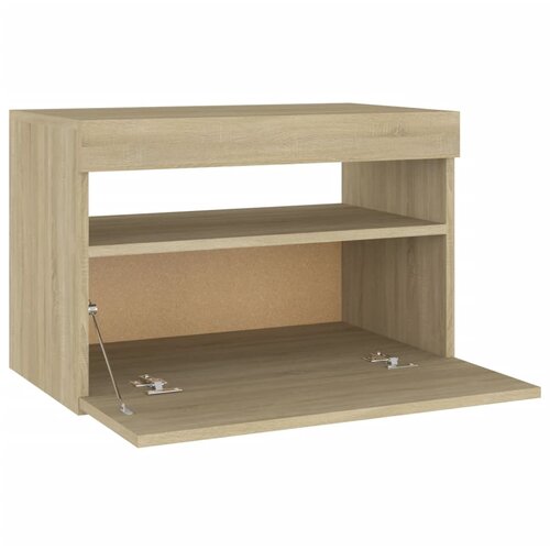  Noćni ormarić s LED svjetlima 2 kom boja hrasta 60 x 35 x 40 cm Slike