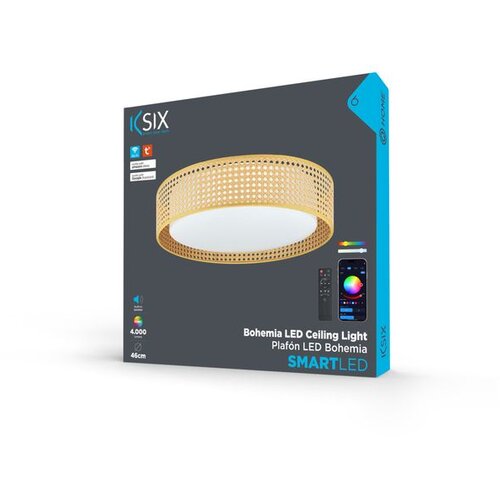 Ksix Bohemia Smart LED stropna svjetiljka, Rattan dizajn, 3W zvučnik,RGBIC + CCT Cijene