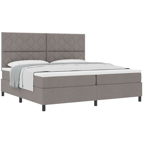 VidaXL posteljna vzmetnica z vzmetnico taupe 200x200 cm tkanina, (22083402) Slike