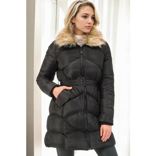 Dewberry Z6767 WOMEN&amp;#039;S COAT-BLACK-1 Slike
