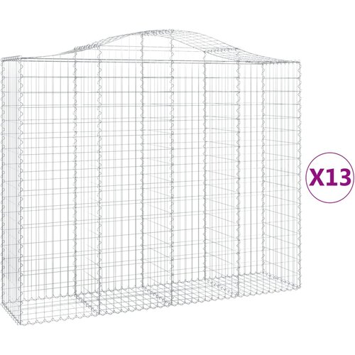  Lučne gabionske ko&amp;scaron;are 13kom 200x50x160/180cm pocinčano željezo Slike