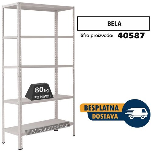  Polica metal-metal 188x90x30 5x80kg bela Cene