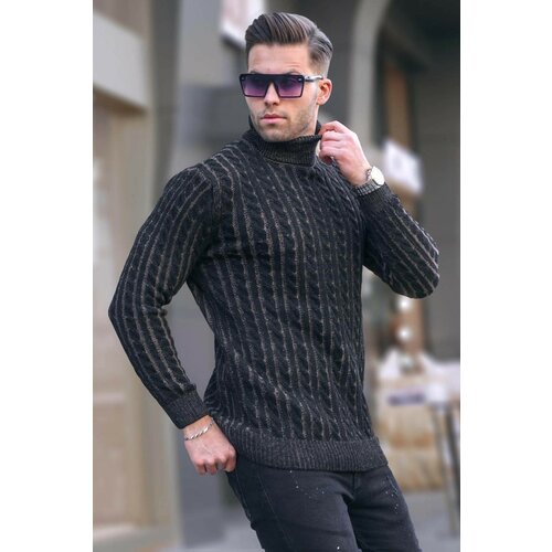 Madmext Black Turtleneck Knitted Detailed Sweater 6317 Slike