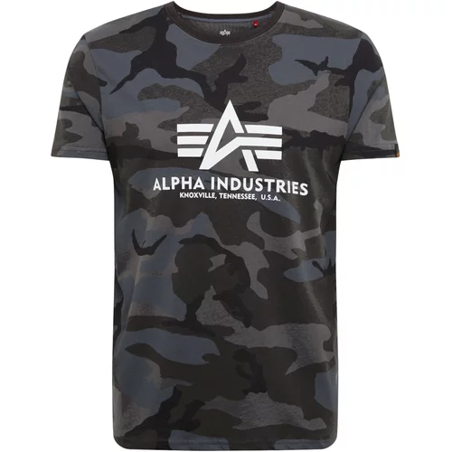 Alpha Industries Majica siva / crna / bijela
