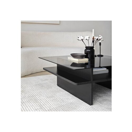 Hanah home Klub sto Saga Square, 90x35x90 cm, Crni Slike