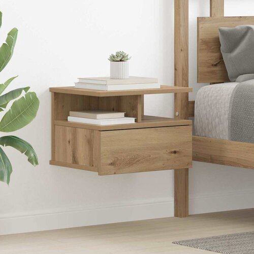  Lebdeća noćna ormarić 2 pcs Umjetnički hrast 40 x 31 x 28 cm Slike