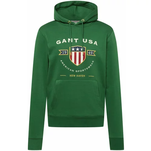 Gant Sweater majica sivkasto bež / mornarsko plava / zlatna / travnato zelena