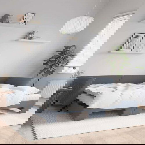  Izvlečna dnevna postelja z vzmetnico tem. siva 100x200 cm žamet, (20929873) Cene