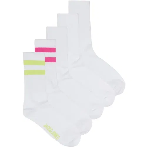 Jack & Jones Čarape 'CONTRA' svijetlozelena / neonsko roza / bijela
