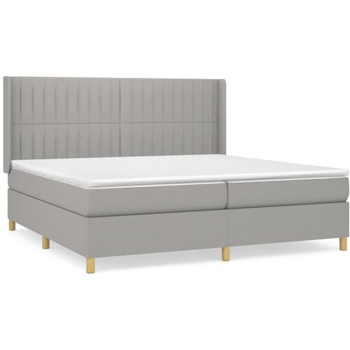 Maison Chic Box spring postelja - Vzmetna postelja z vzmetnico svetlo siva 200x200 cm blago SL7569, (21900685) Cene