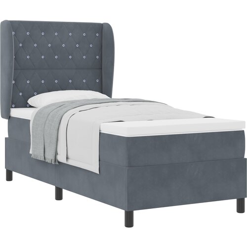 vidaXL Box Spring Krevet s Madracem Tamno Sivi 100x200 cm Baršun Cene
