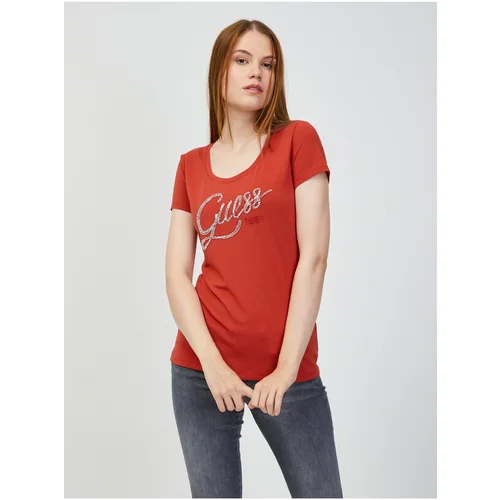 Guess Red Women's T-Shirt Bryanna - Women