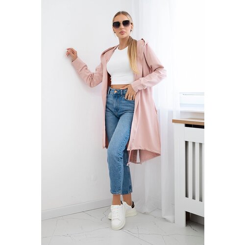 Kesi Dark powder pink print cardigan Cene