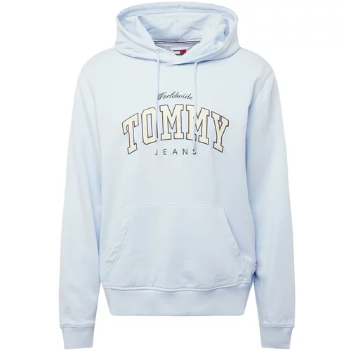 Tommy Jeans Sweater majica boja pijeska / svijetloplava / crna