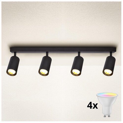  Brilagi - LED RGBW prigušiva stropna spot lampa SELE 4xGU10/6W/230V crna Cene