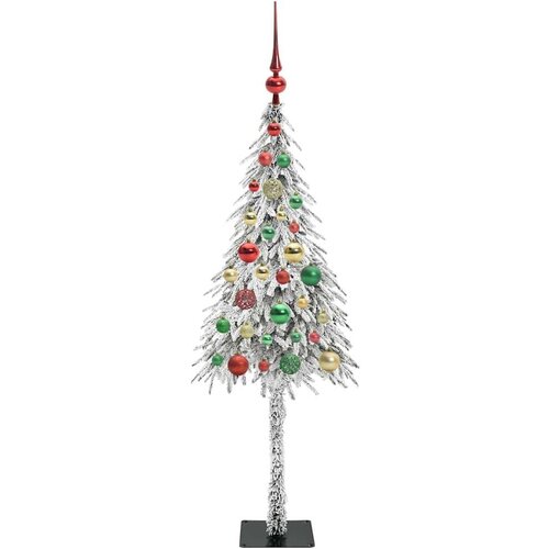 VidaXL Božićno drvce s 150 LED svjetlima Bijelo 120 cm PE i čelik Slike