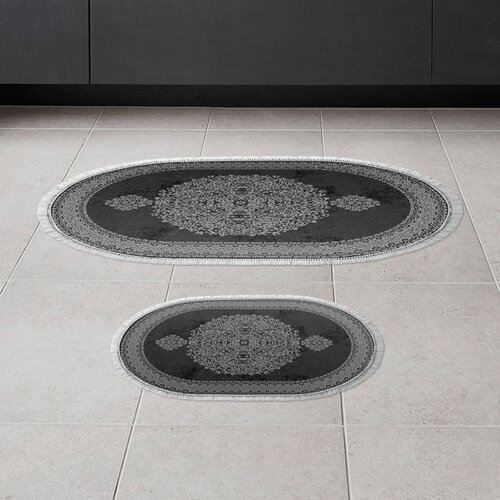 Hanah home set 2 prostirke za kupatilo Crno-Beli Cene
