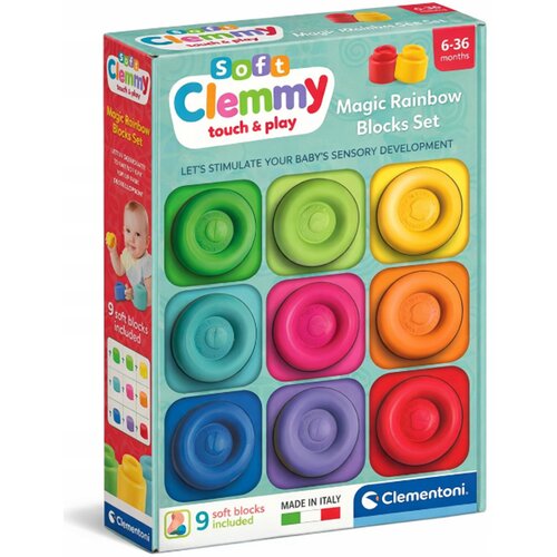Clementoni Clemmy: Mekani set kockica u bojama duge, 9-dijelni - Slike
