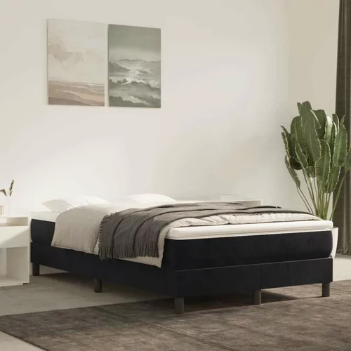Box spring postelja z vzmetnico črna 120x200 cm žamet, (20724247)