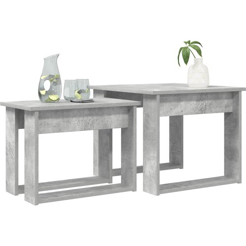  Set stolića za kavu 2 pcs Betonski sivi Konstruirano drvo Slike