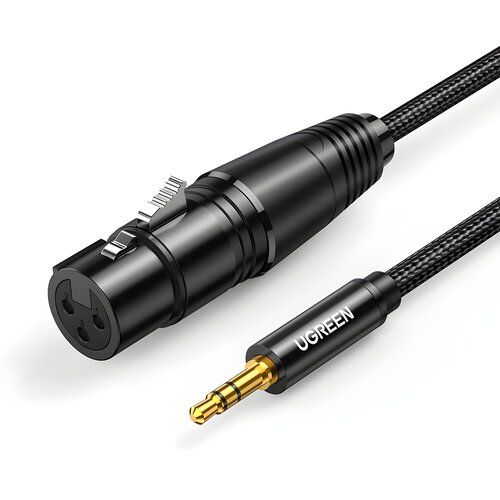 Ugreen zvočni kabel 3,5 mm mini jack (mo&amp;scaron;ki) - XLR (ženski) 1 m - Črna Slike